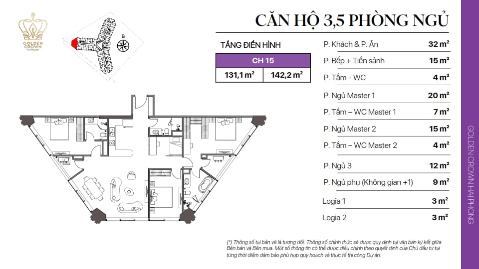 Golden Crown 15 Apartment Design - Golden Crown Hai Phong