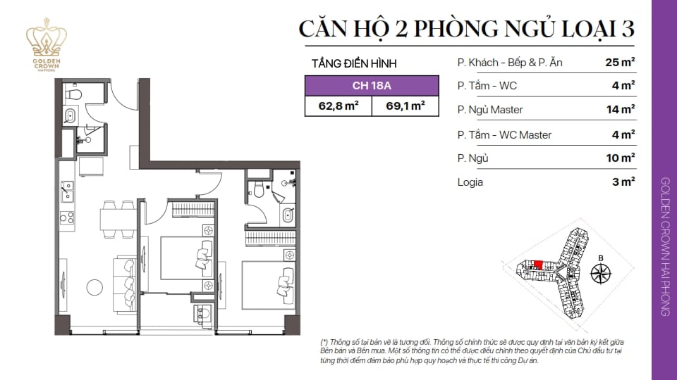 Golden Crown 2 Apartment Design - Golden Crown Hai Phong