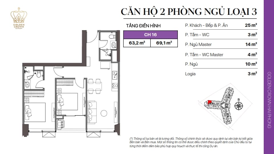 Golden Crown 3 Apartment Design - Golden Crown Hai Phong