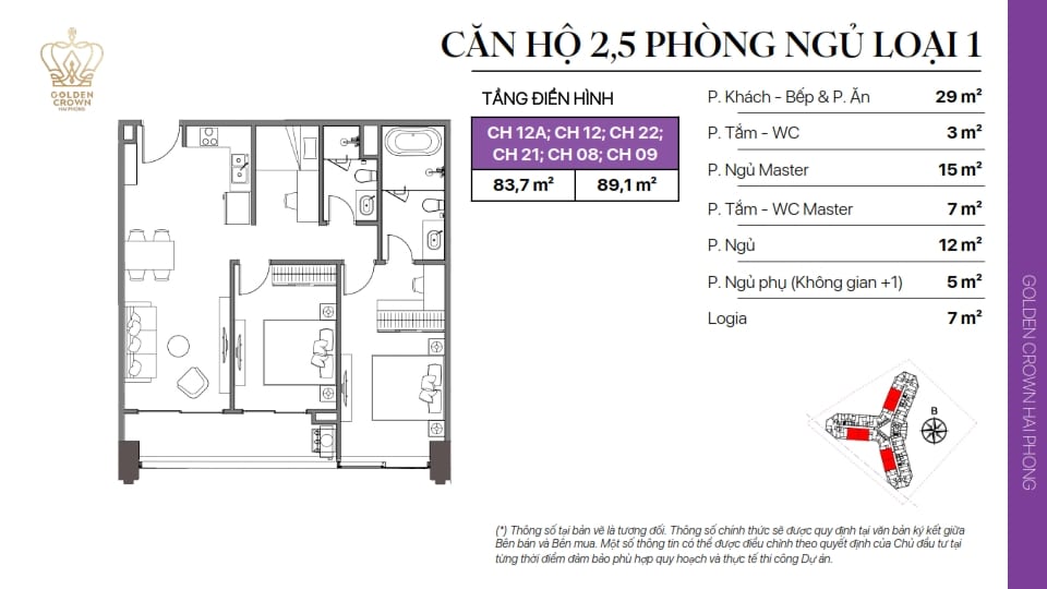 Golden Crown 4 Apartment Design - Golden Crown Hai Phong
