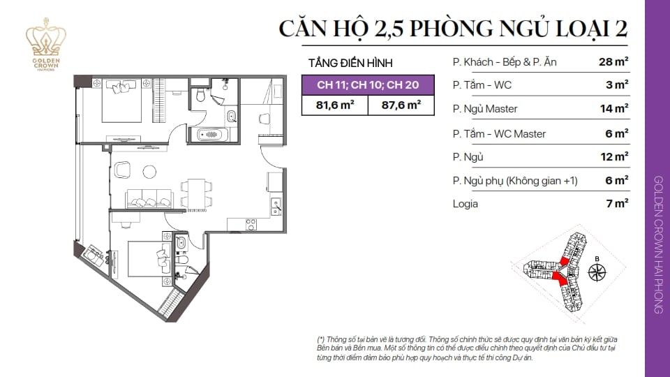Golden Crown 5 Apartment Design - Golden Crown Hai Phong