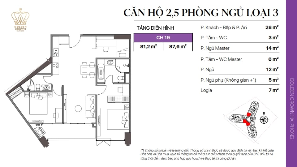 Golden Crown 6 Apartment Design - Golden Crown Hai Phong