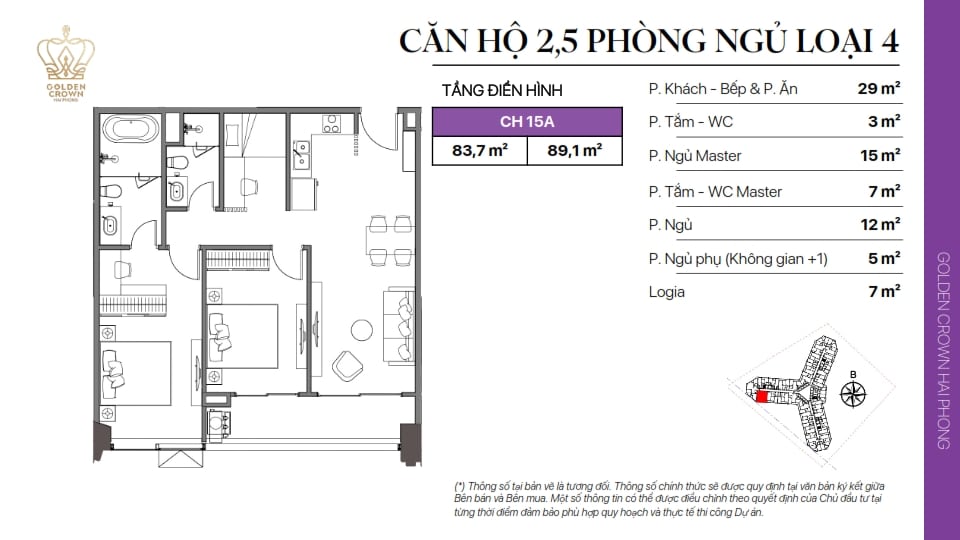 Golden Crown 7 Apartment Design - Golden Crown Hai Phong