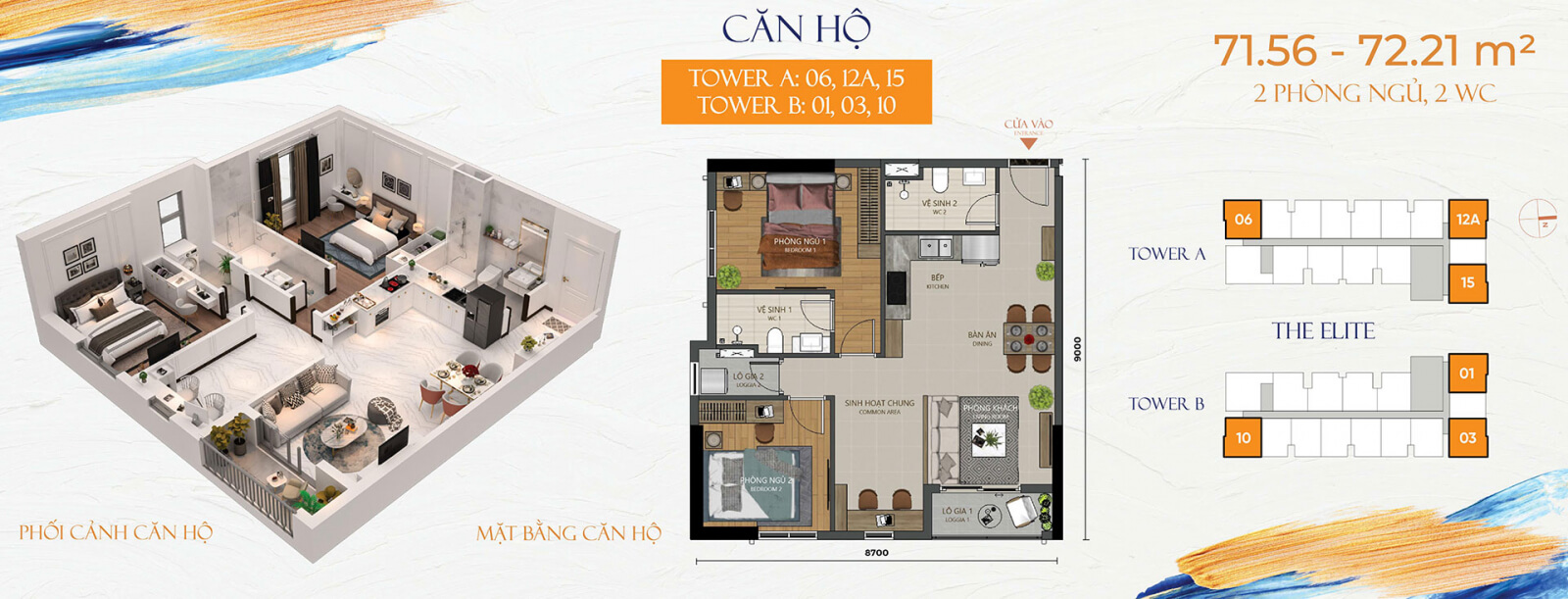 Mercury Palace Phu My Apartment Design 2PN-2WC-72m2 Mercury Palace Phu My Apartment Design 2PN-2WC-72m2
