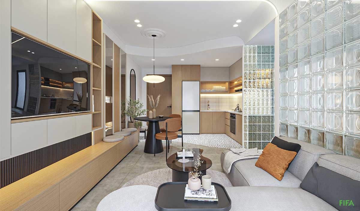 FIFA City Living room design of 2-bedroom apartment FiFa City - FIFA City