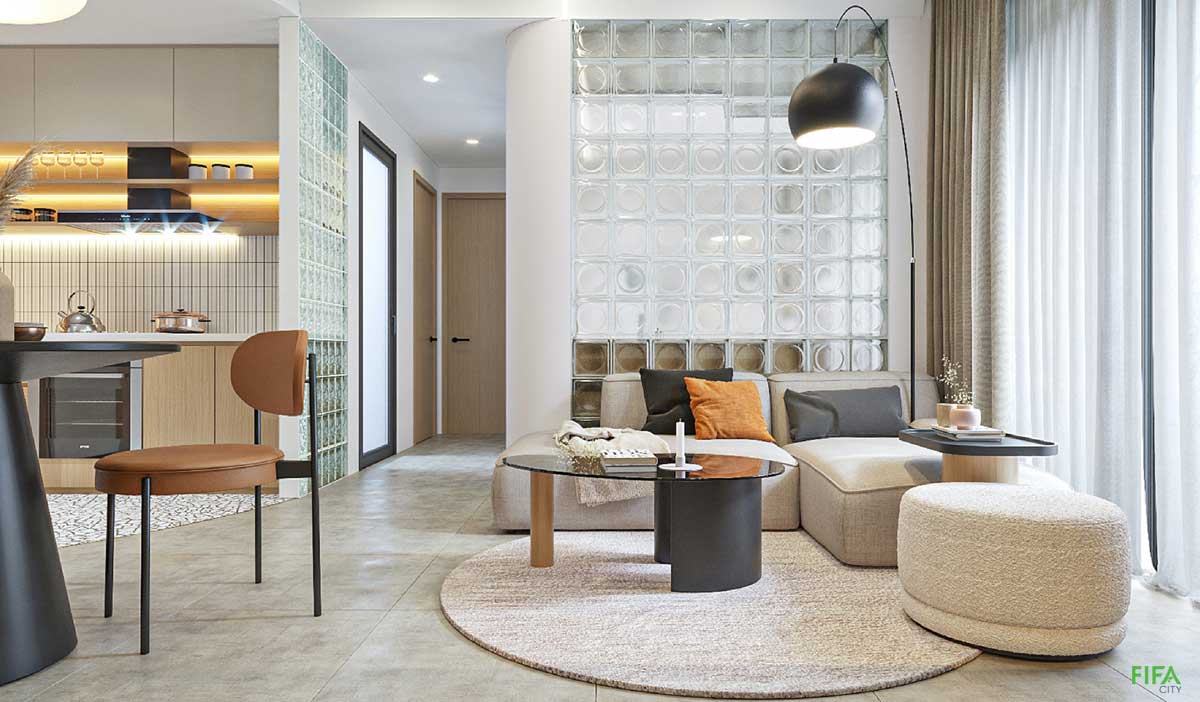 FIFA City Living room design of 2-bedroom apartment FiFa City - FIFA City