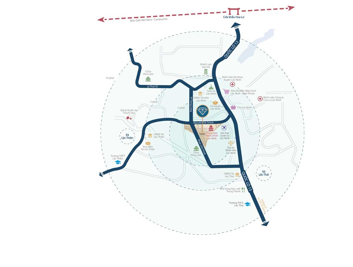 Diamond City Loc Ninh Binh Phuoc regional connectivity utilities