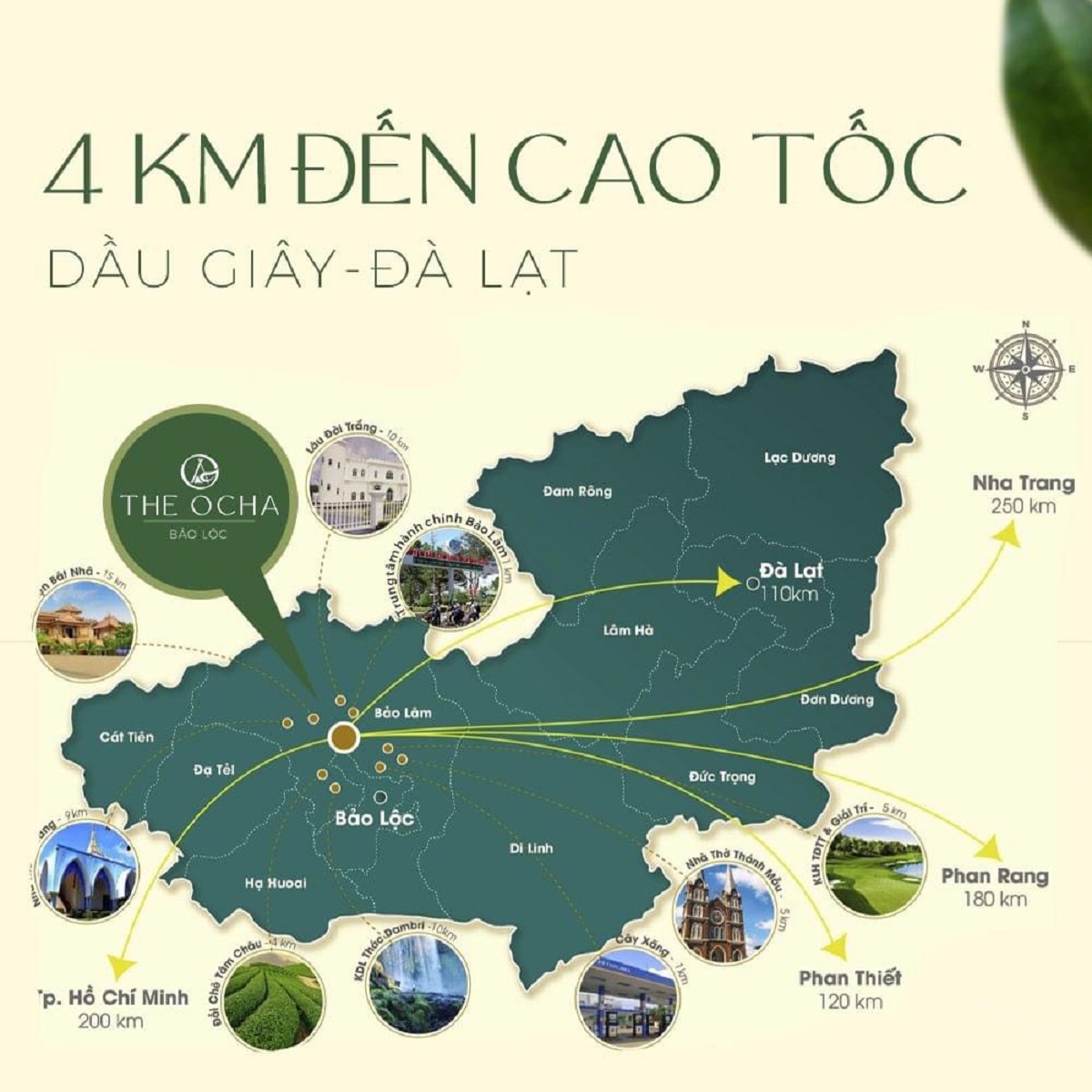 Regional connection location of The Ocha Bao Loc Villa Project Regional connection location of The Ocha Bao Loc Villa Project