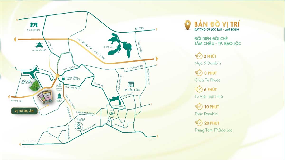 Location of French Village Villa Bao Loc Resort & Spa