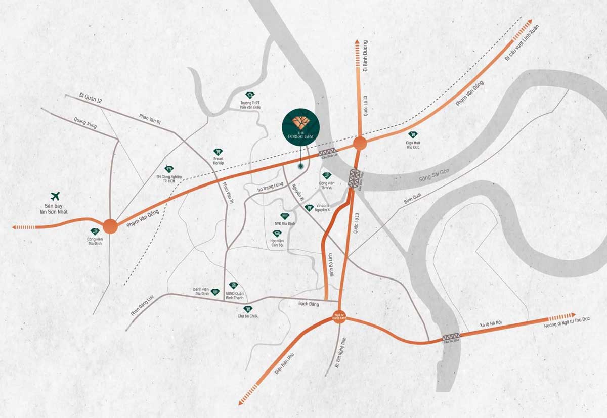 Location of The Forest Gem Binh Thanh Project Location of The Forest Gem Apartment Project in Binh Thanh