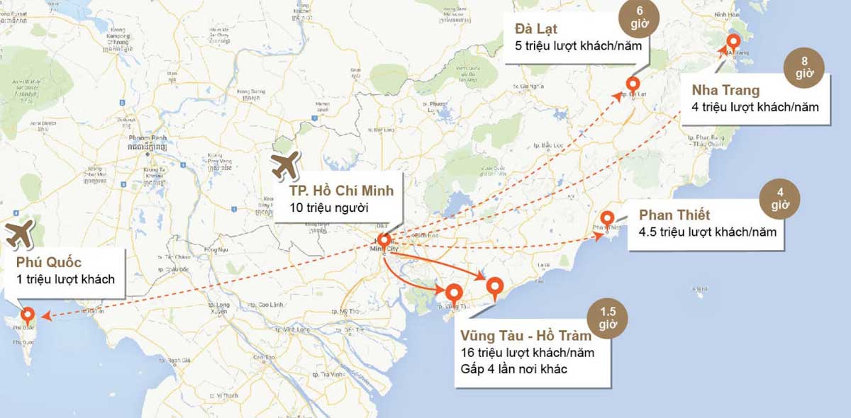 Strategic location Coastar Estates Ho Tram is 90 minutes from Ho Chi Minh City Strategic location Coastar Estates Ho Tram is 90 minutes from Ho Chi Minh City