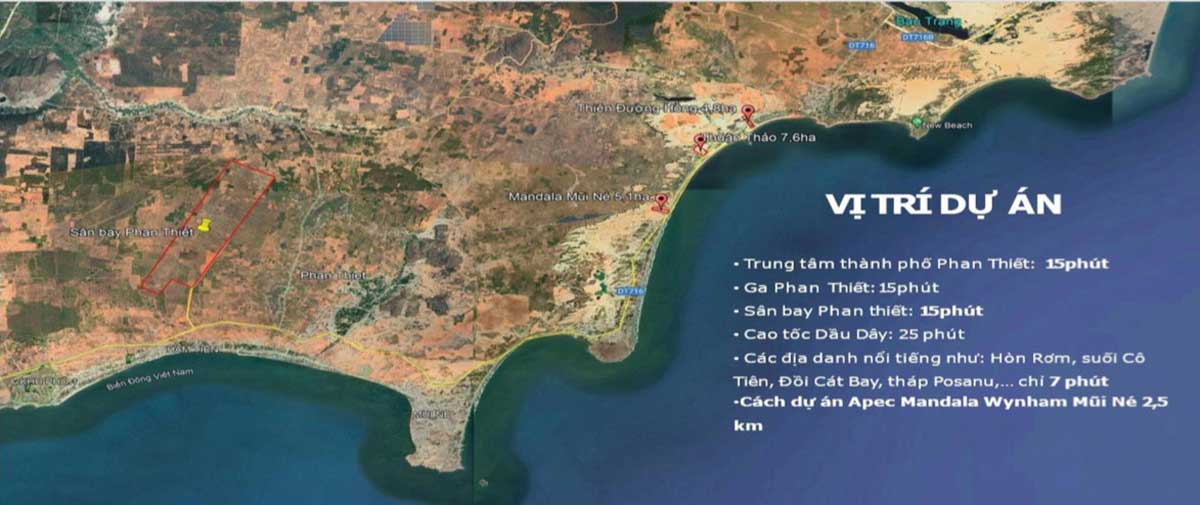 Location of Apec Solari Resort Mui Ne Project Location of Apec Solari Resort Mui Ne Project