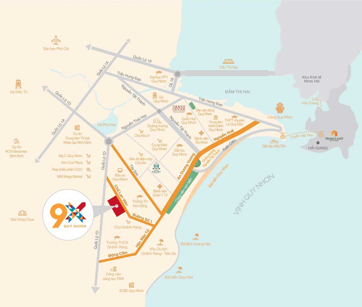 Location of 9X Quy Nhon Apartment Location of 9X Quy Nhon Apartment