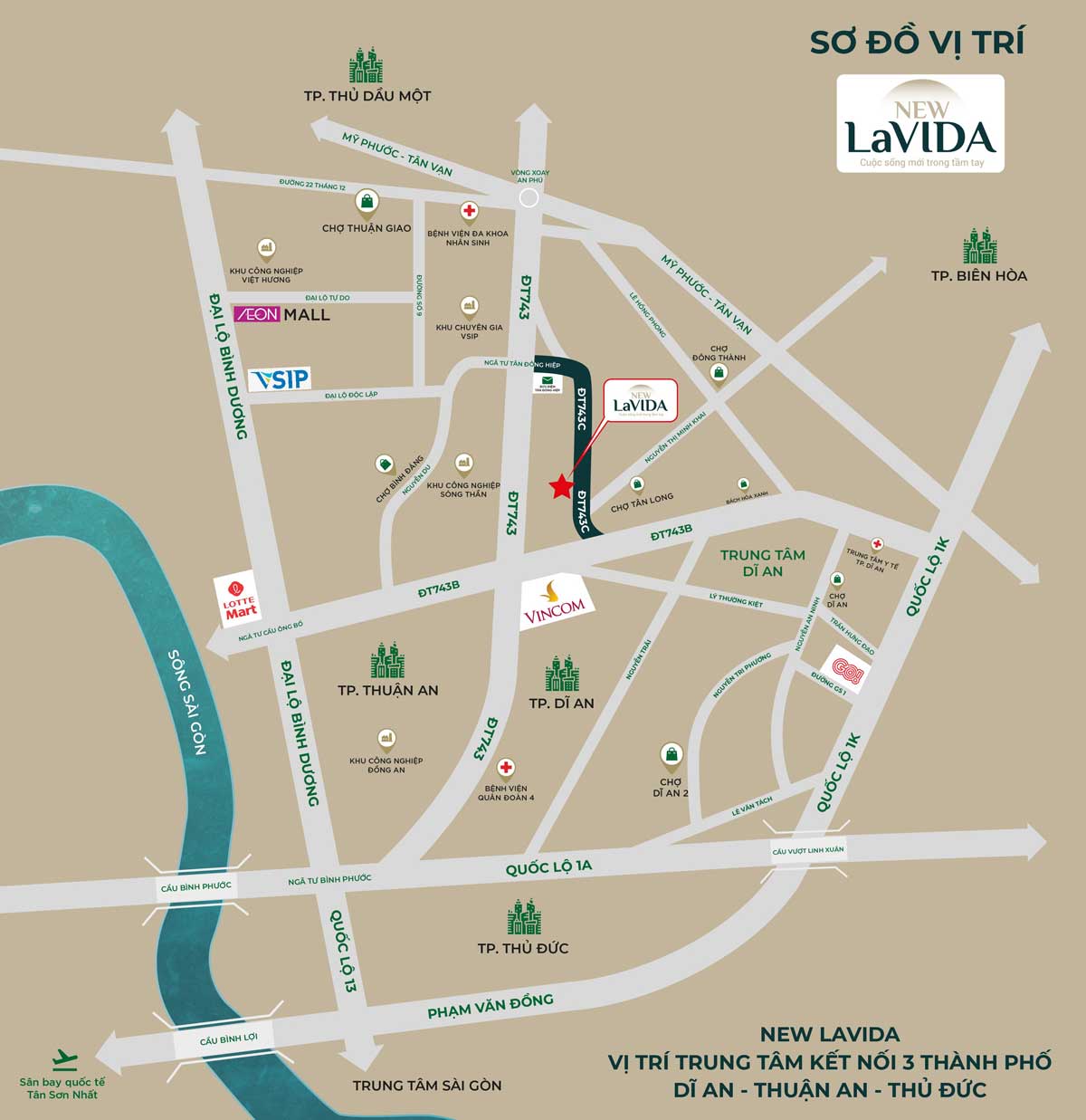 Location of New Lavida Social Housing Apartment Project in Binh Duong