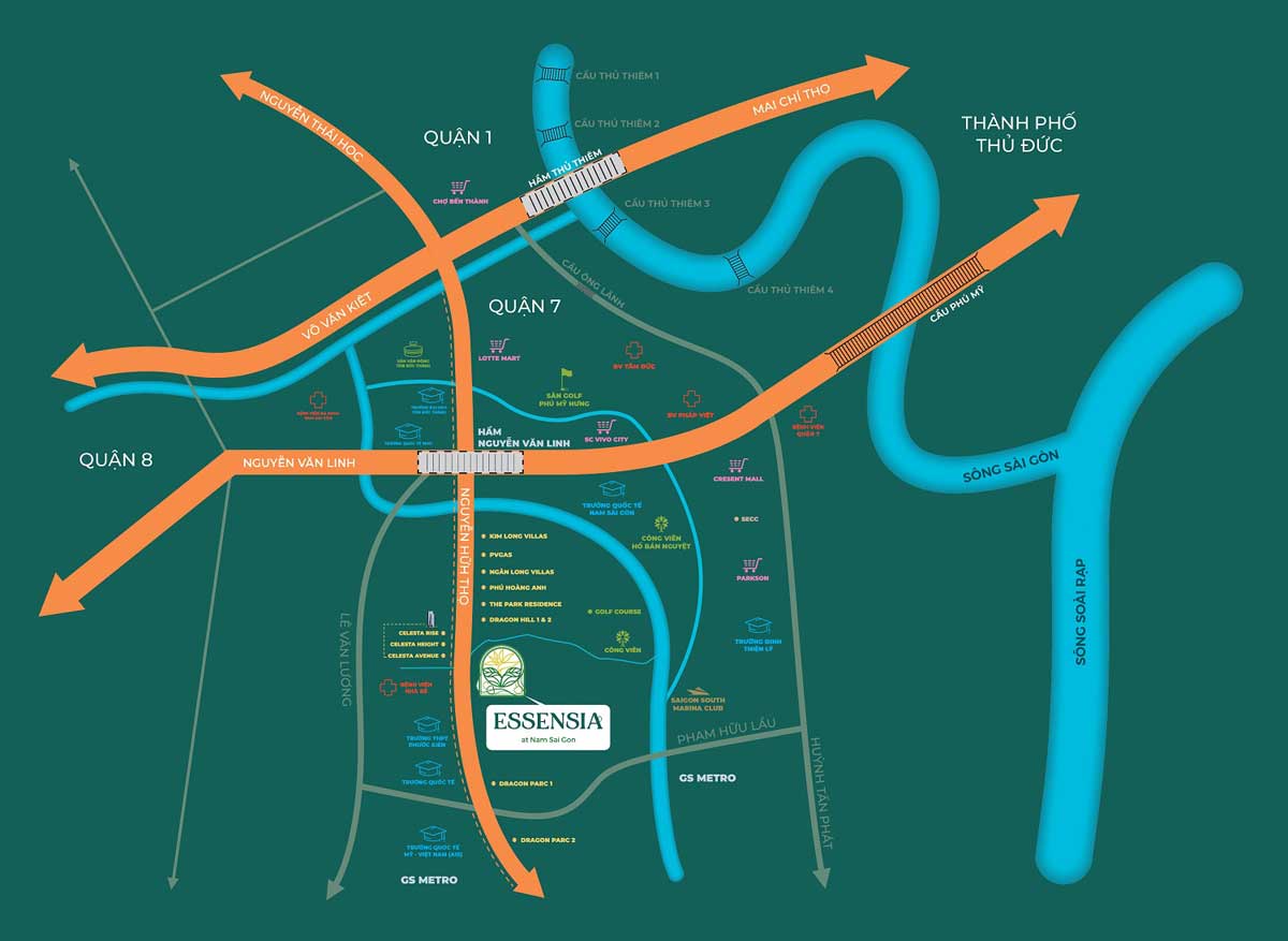 Location of Essensia Sky Apartment Project Nha Be Location of Essensia Sky Apartment Project Nha Be