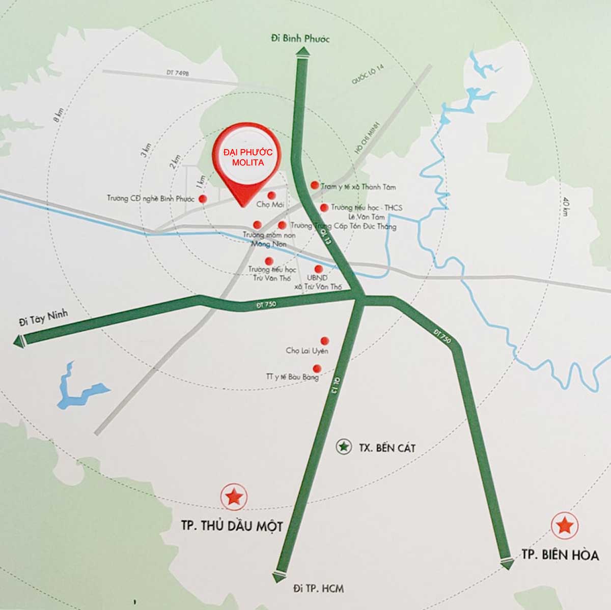 Location of Dai Phuoc Molita Binh Duong Project
