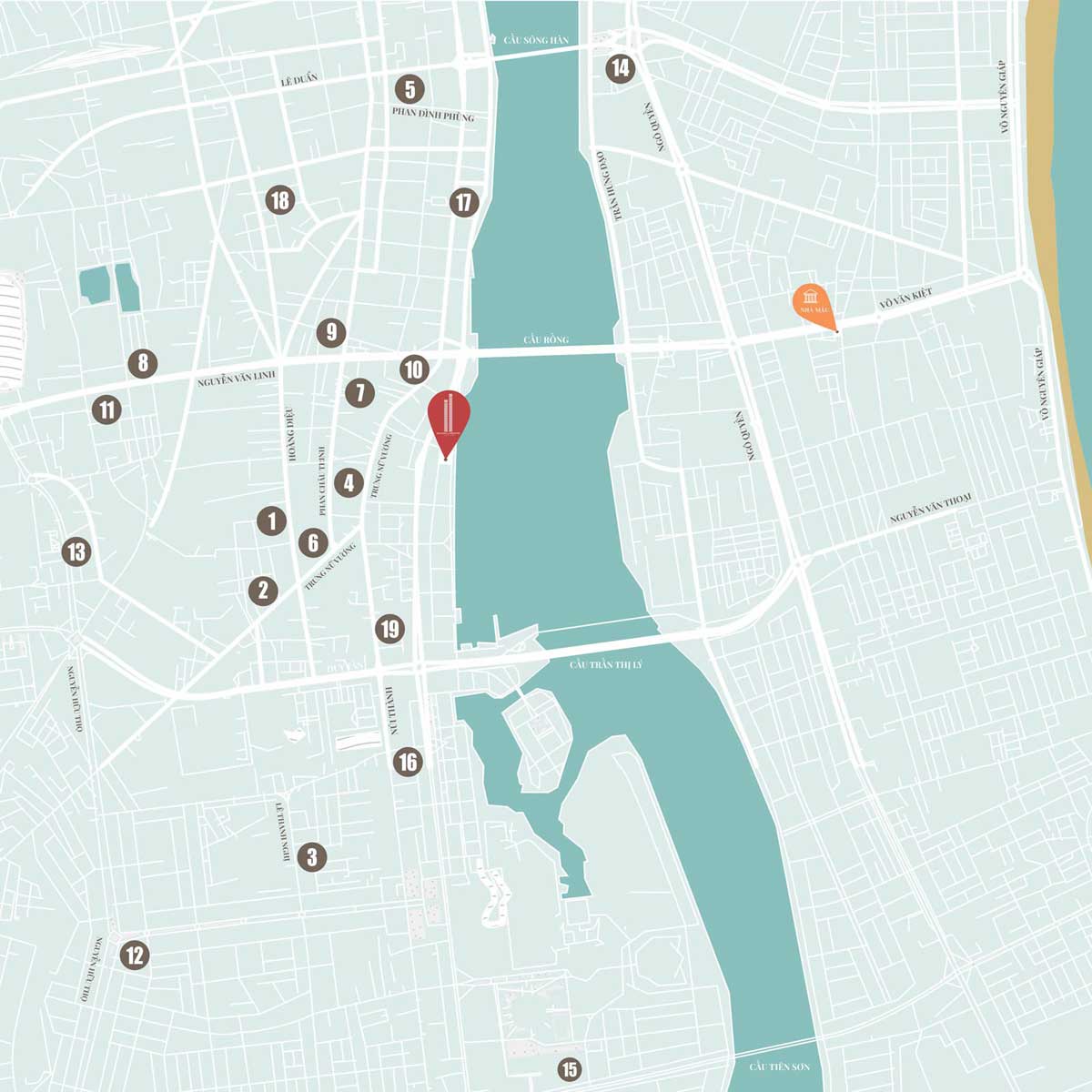 Location of Danang Landmark Tower Apartment Project Location of Danang Landmark Tower Apartment Project