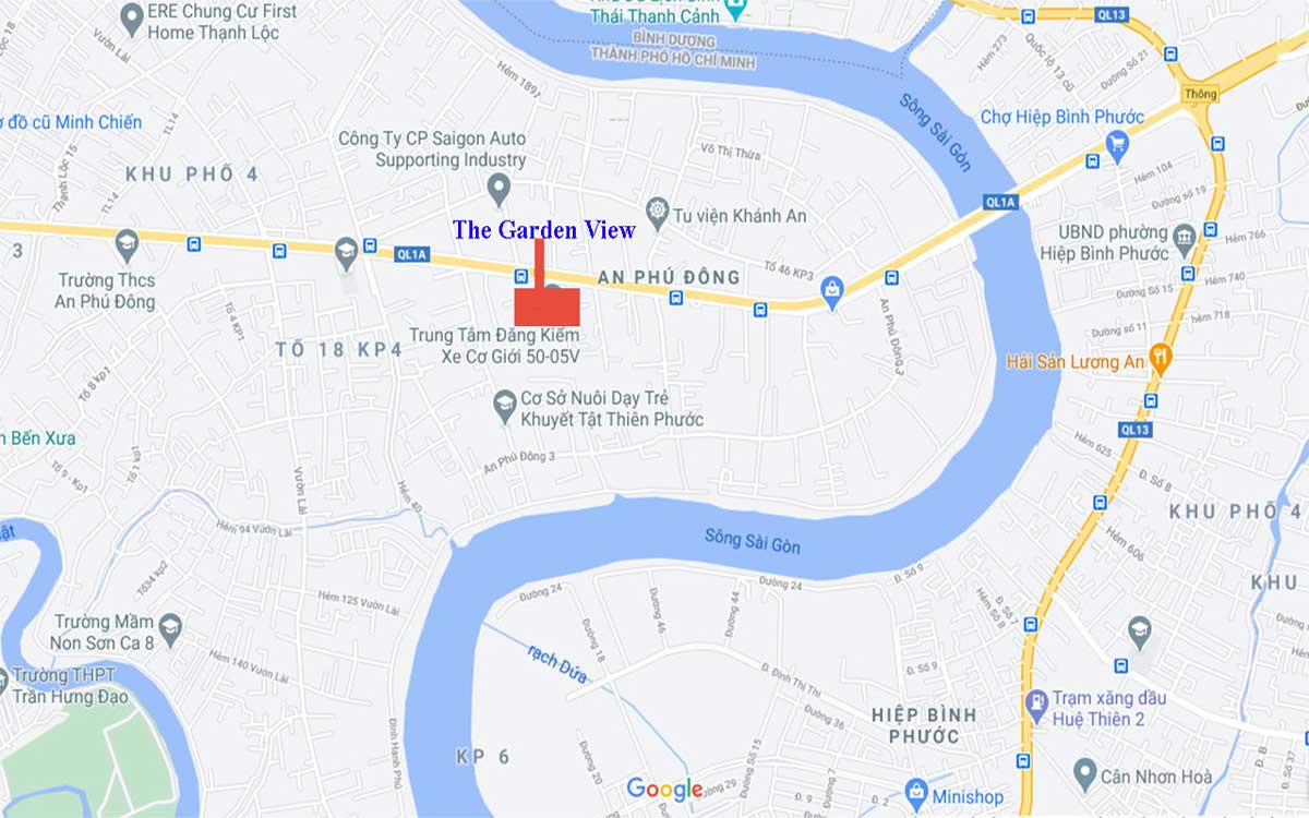 Location of The Garden View An Phu Dong Land Project, District 12