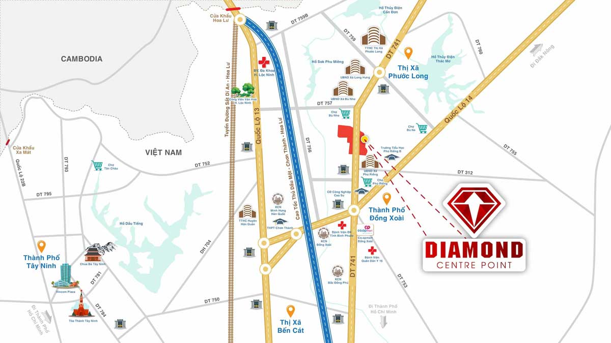 Location of Diamond Centre Point Binh Phuoc Project