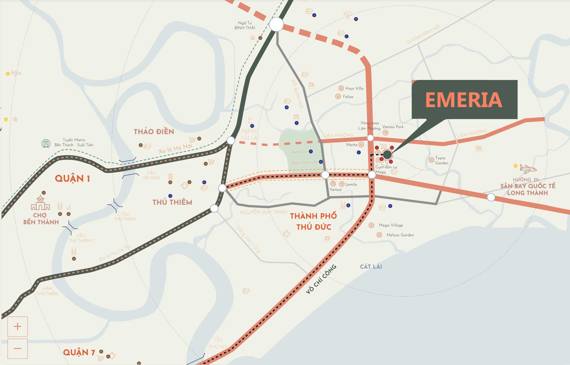 Location of Emeria Thu Duc Project