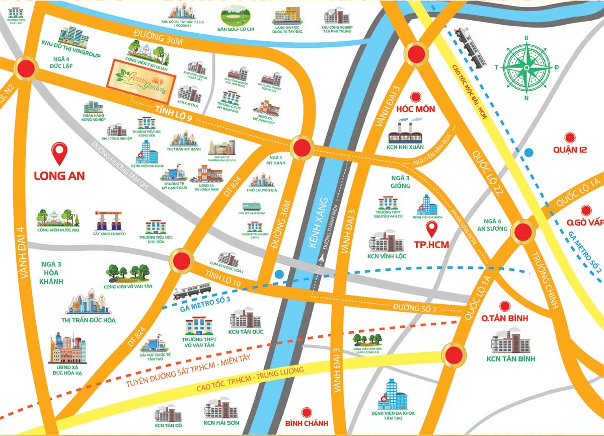 Location of Gems Garden Duc Hoa Long An Project Location of Gems Garden Duc Hoa Long An Project