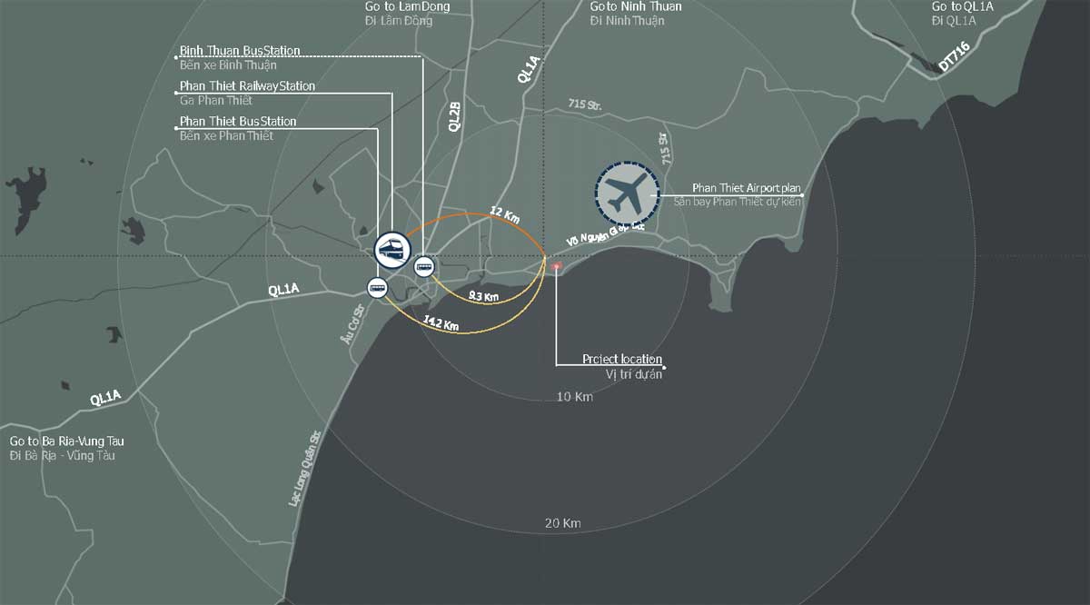Location of Hill Villas Mui Ne Phan Thiet project Location of Hill Villas Mui Ne Phan Thiet project