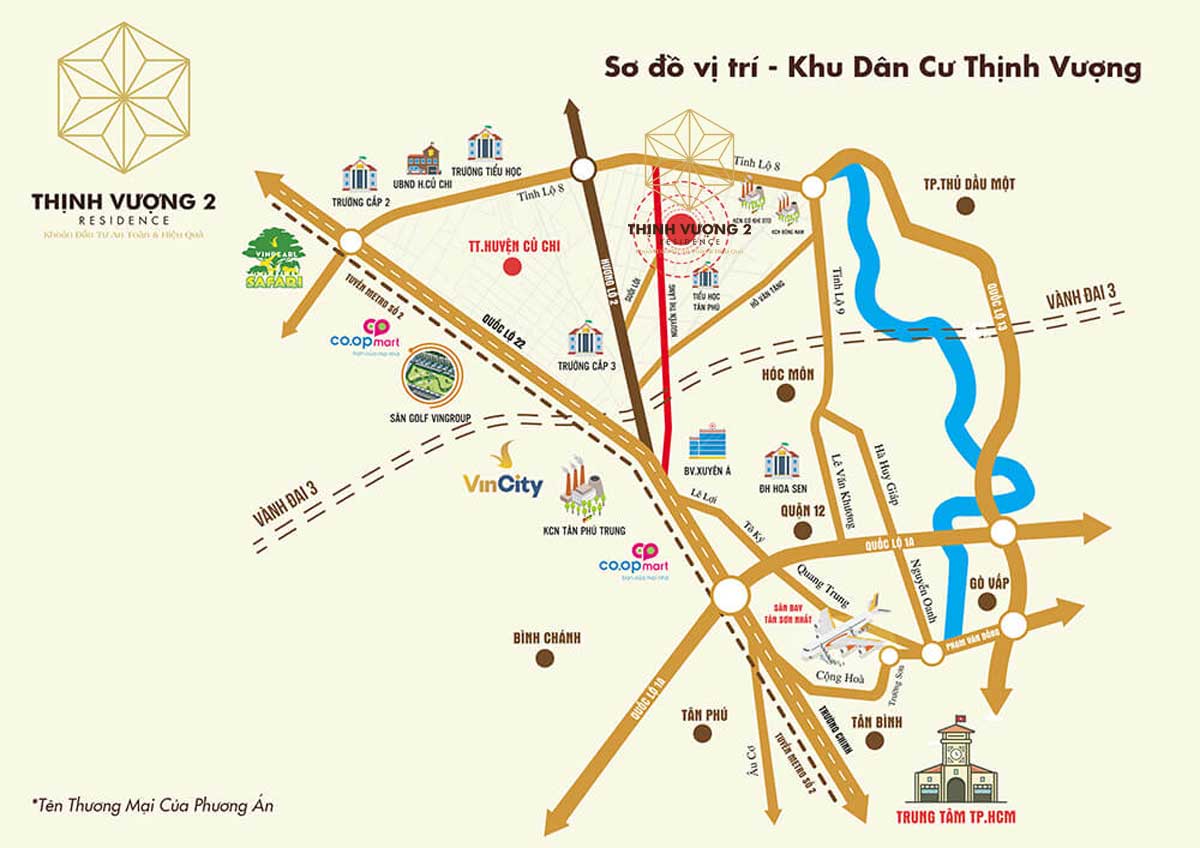 Location of Thinh Vuong 2 Residence Residential Area Land Project Cu Chi