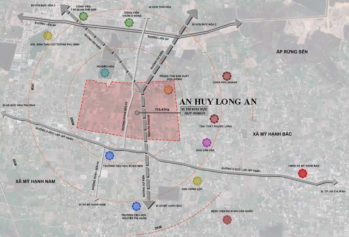 Location of An Huy Long An Urban Area