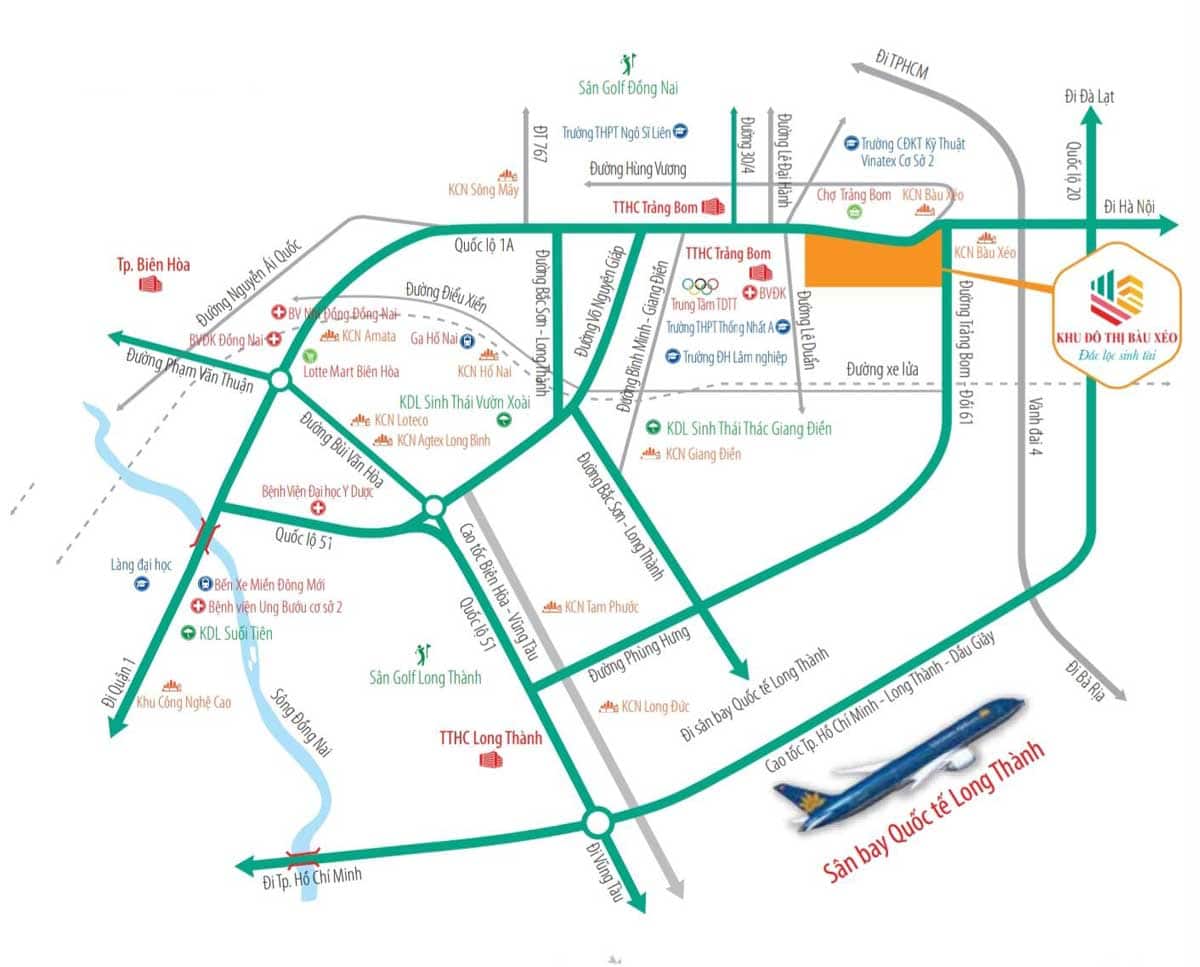 Location of Bau Xeo Urban Area Project Trang Bom Dong Nai