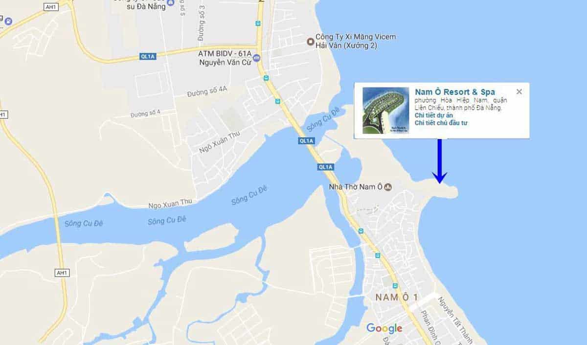 Location of Lancaster Nam O Resort Danang Project