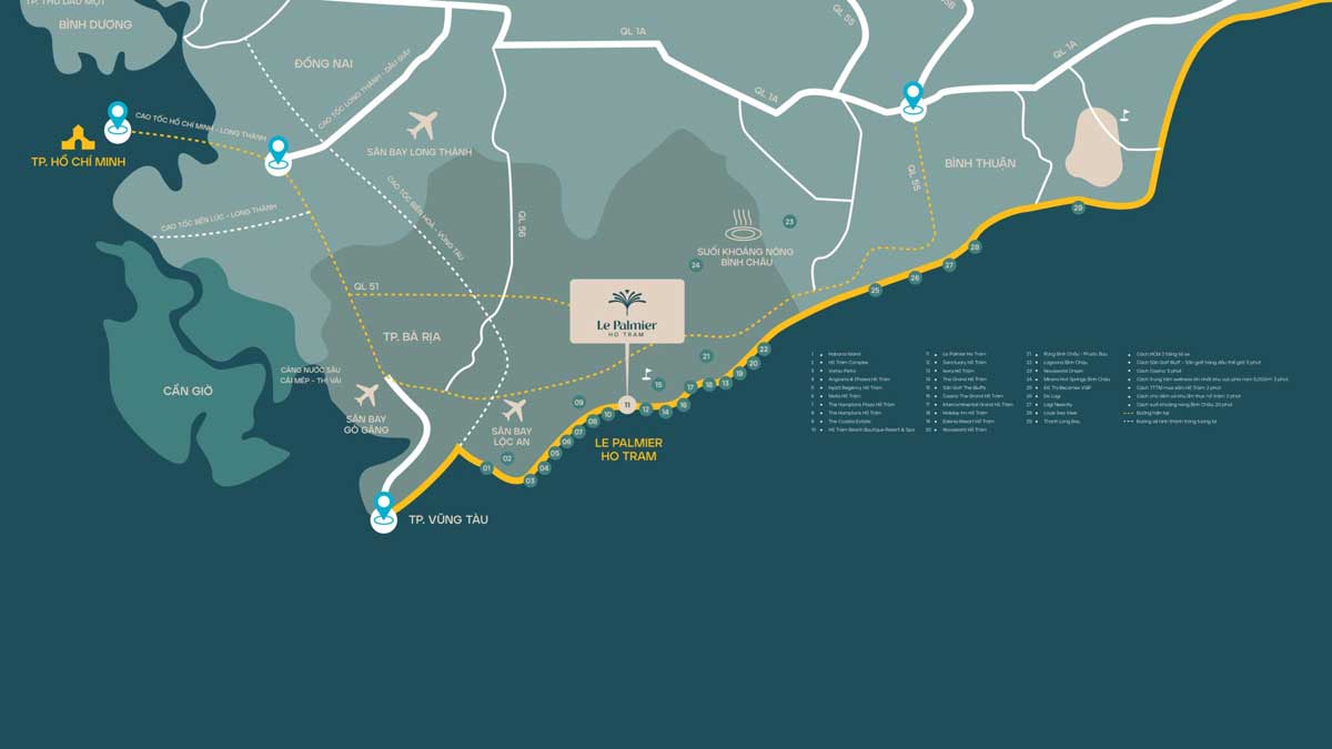 Le Palmier Ho Tram project location Le Palmier Ho Tram project location