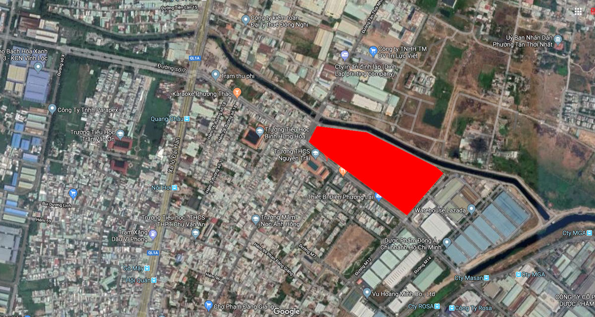 Location of Milky Way Apartment Project in Binh Tan on Google Maps