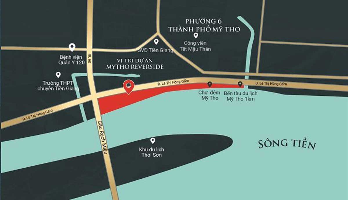 Location of My Tho Riverside Tien Giang Project Location of My Tho Riverside Tien Giang Project