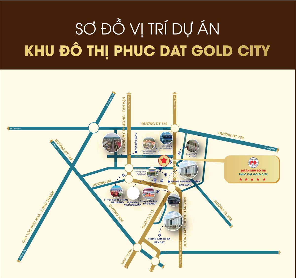 Location of Phuc Dat Gold City Bau Bang Binh Duong Project Location of Phuc Dat Gold City Bau Bang Binh Duong Project