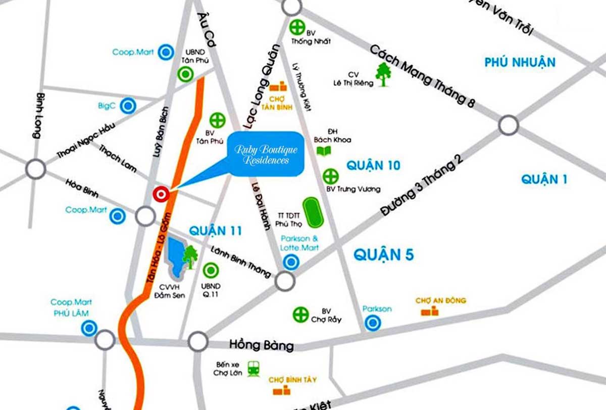 Ruby Boutique Residence Tan Phu project location Ruby Boutique Residence Tan Phu project location