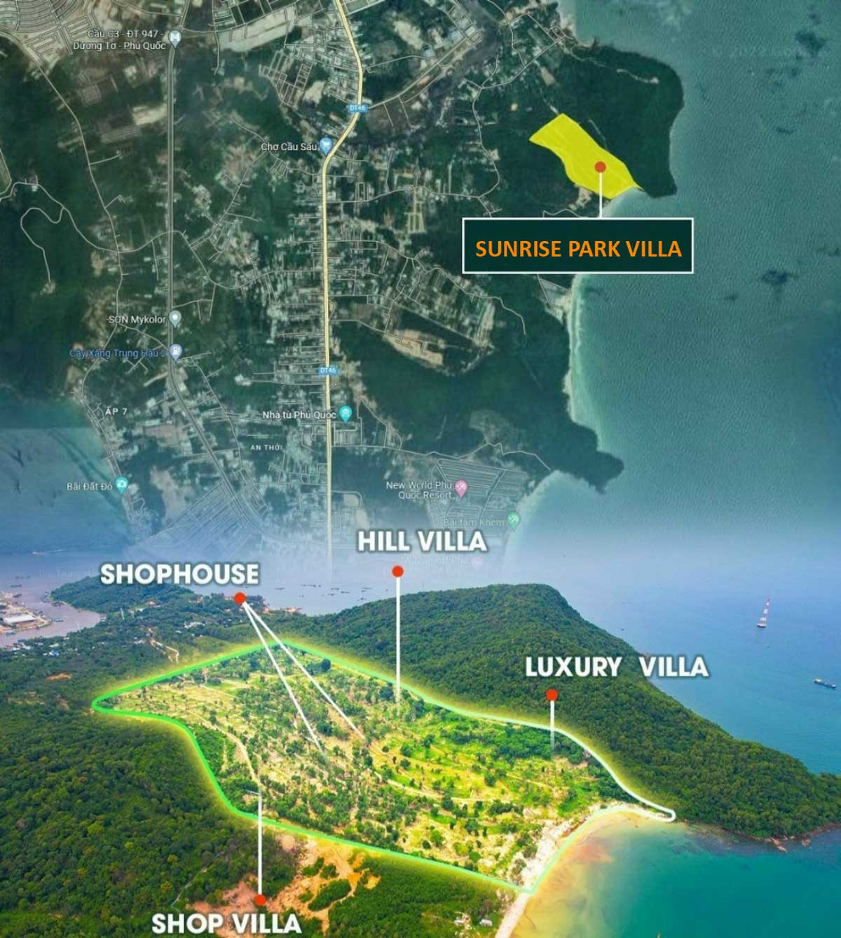Location of Sunrise Park Villa Phu Quoc Project Location of Sunrise Park Villa Phu Quoc Project