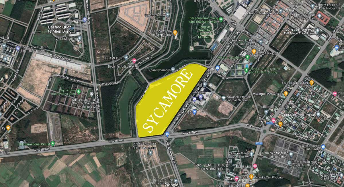 Location of Sycamore Thu Dau Mot Binh Duong Project