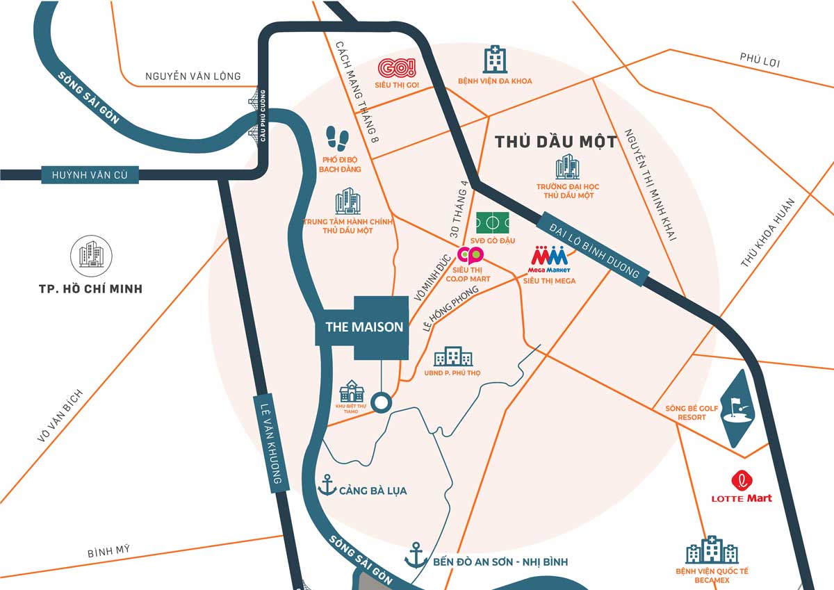 Location of The Maison Binh Duong Project Location of The Maison Binh Duong Project