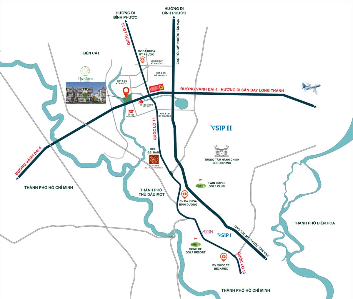 Location of The Oasis Riverside Binh Duong Project Location of The Oasis Riverside Binh Duong Project