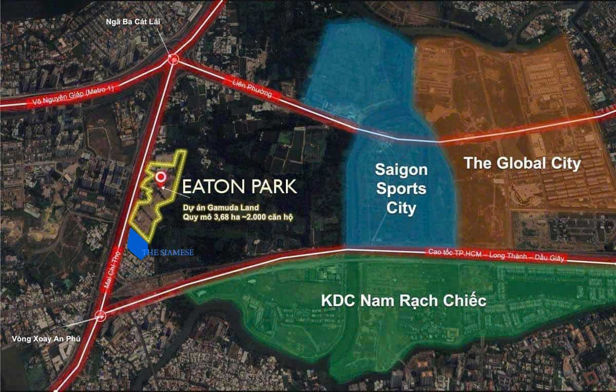Location of The Siamese Towers Project
