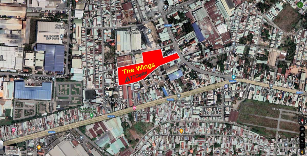 Location of The Wings Apartment Project