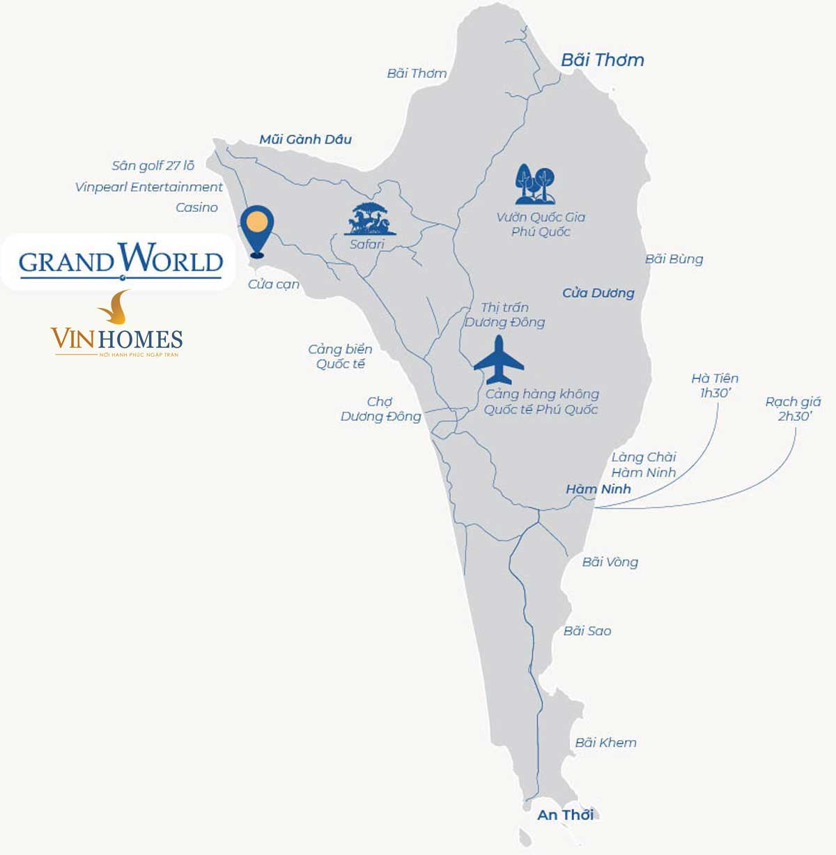 Location of Vinhomes Grand World Phu Quoc Project Location of Vinhomes Grand World Phu Quoc Project