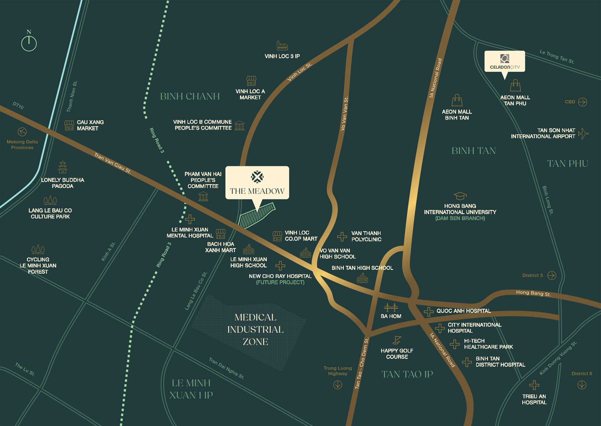 Location of The Meadow Binh Chanh Villa Townhouse Project