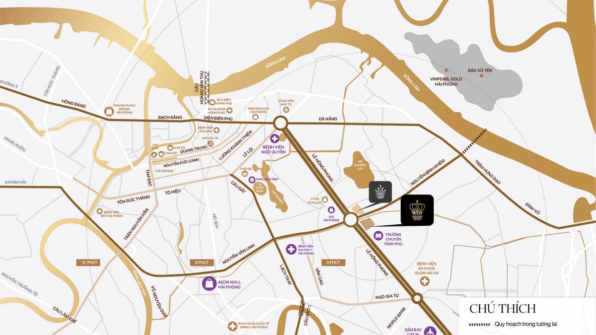 Location of Golden Crown Hai Phong Apartment Location of Golden Crown Hai Phong Apartment