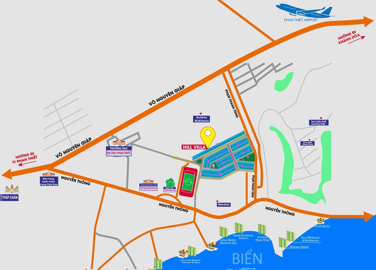 Regional connectivity location of Hill Villas Mui Ne Phan Thiet Project Regional connectivity location of Hill Villas Mui Ne Phan Thiet Project