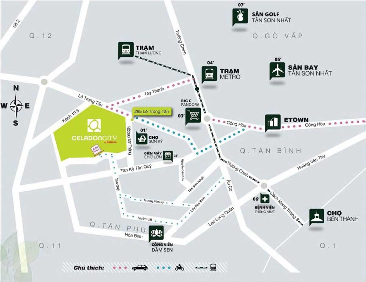 Regional connectivity location of Celadon City Tan Phu Urban Area Project Regional connectivity location of Celadon City Tan Phu Urban Area Project