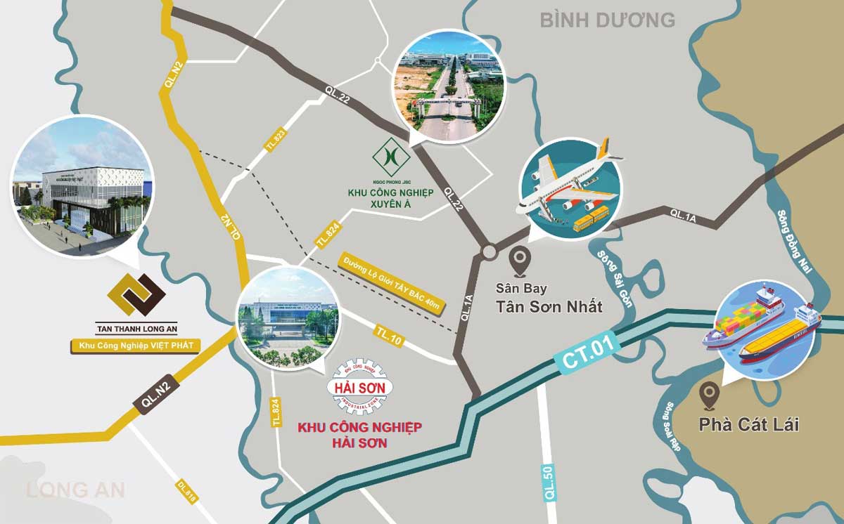 Regional connectivity location of Suntec City Urban Area Project Thu Thua Long An Regional connectivity location of Suntec City Urban Area Project Thu Thua Long An