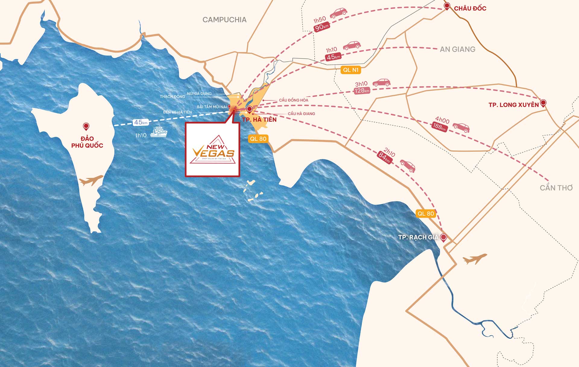 Regional connectivity location of New Vegas Ha Tien Project Regional connectivity location of New Vegas Ha Tien Project