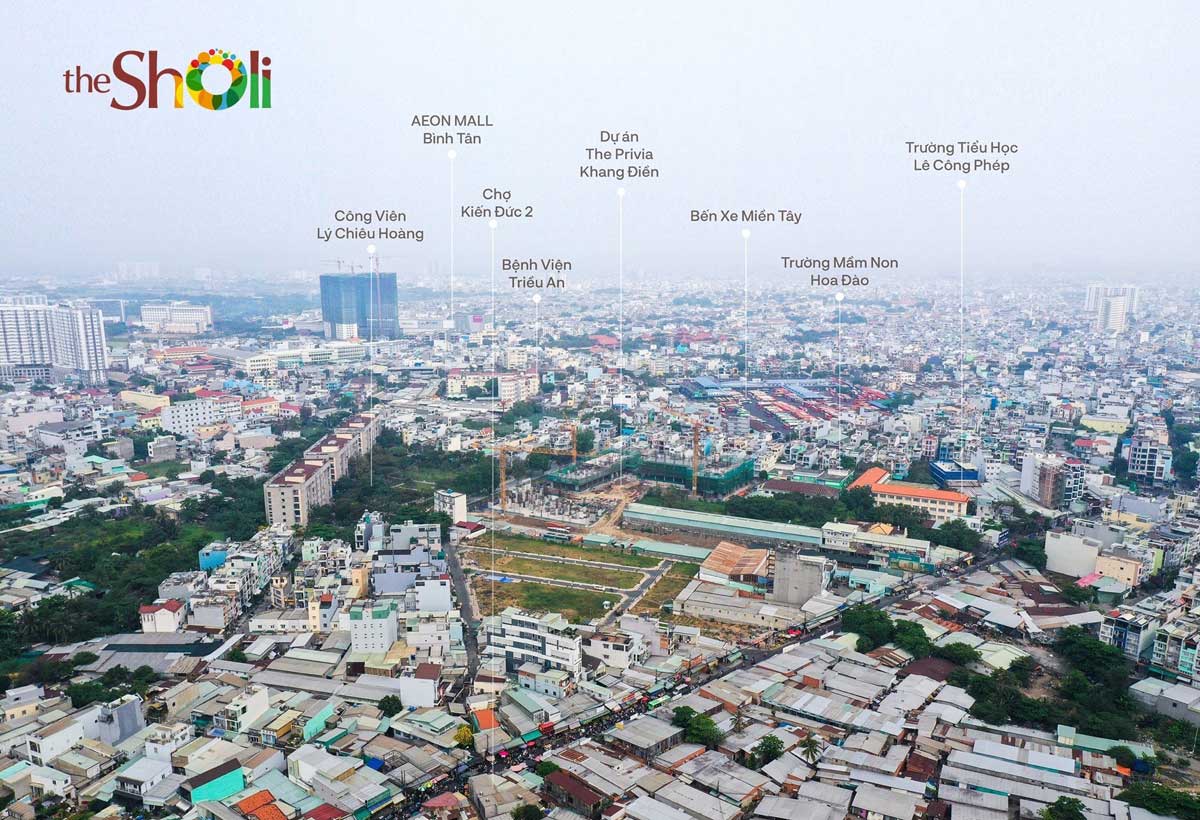 Vị trí liên kết vùng Dự án Nhà phố The Sholi Bình Tân Vị trí liên kết vùng Dự án Nhà phố The Sholi Bình Tân