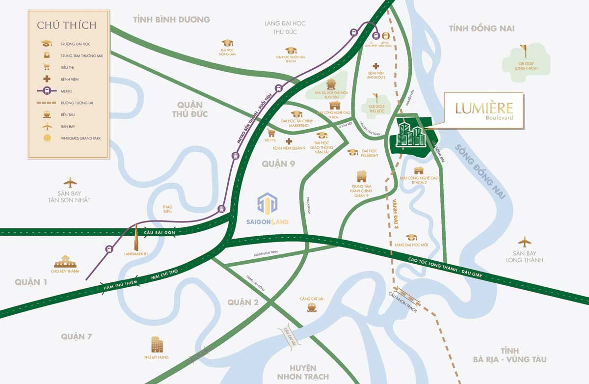 Location of Lumiere Boulevard Apartment Project by Masterise Homes